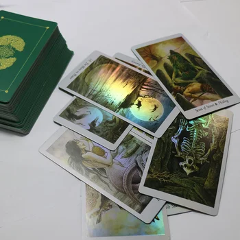 

NEW Advanced SHINE Nature tarot cards High quality paper Holographic mysterious animals divination fate tarot cards game