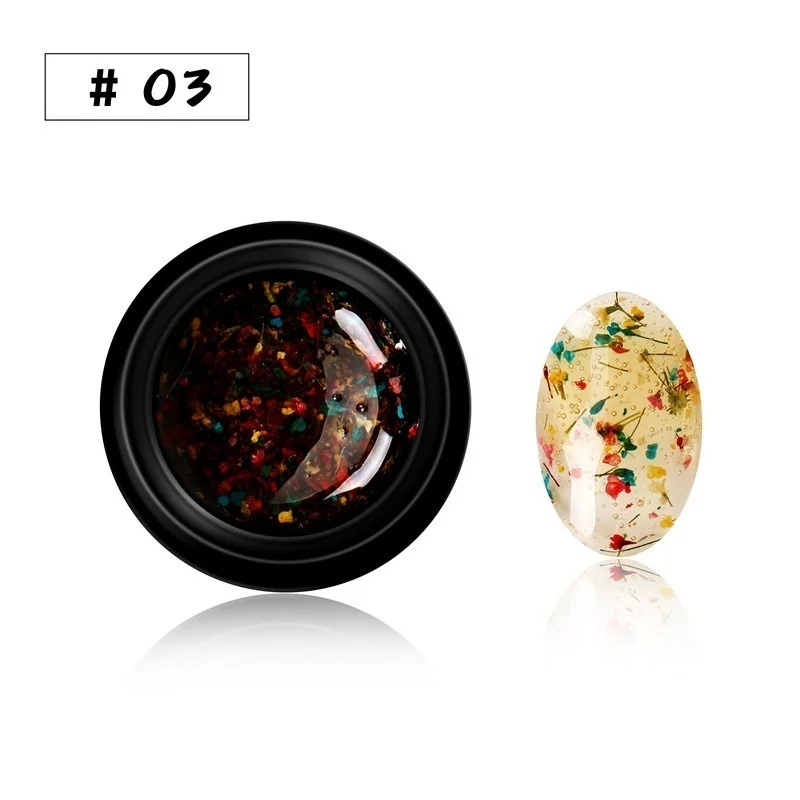 1 шт. цветочный Лаки гель краска сушеные цветы дизайн ногтей Клей 3D DIY дизайн натуральный Фея гель лак для ногтей - Цвет: 03