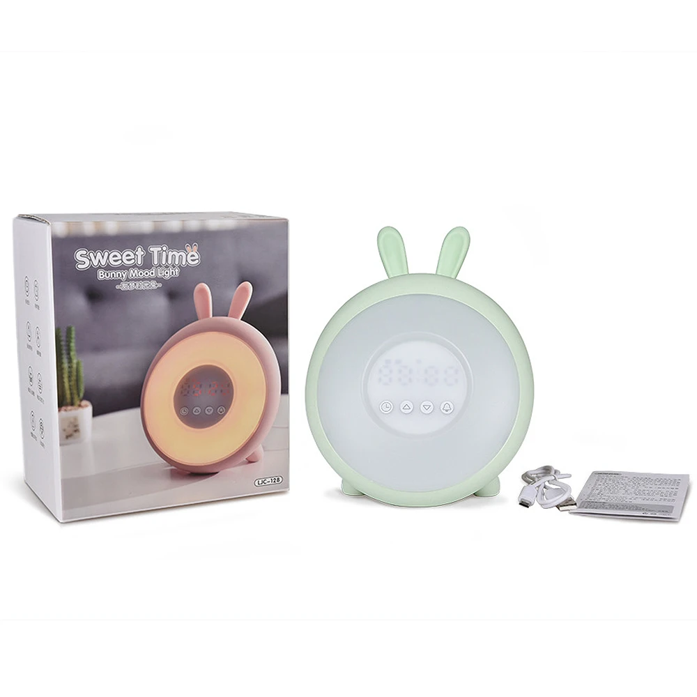 Мультфильм Sunrise Wake Up Light Будильник для студента умный сон Спальня прикроватный светодиодный пресс маленький будильник