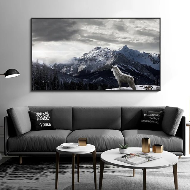 Mountain Wolf Artwork Printed on Canvas 4