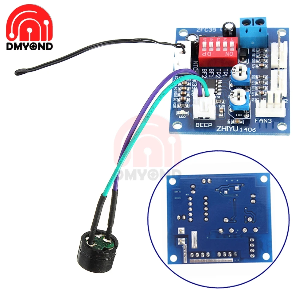 DC 12V 4 Wire High-Temp Fan Temperature Control Speed Controller CPU Module Temperature Alarm PWM PC CPU Thermostat Thermistor