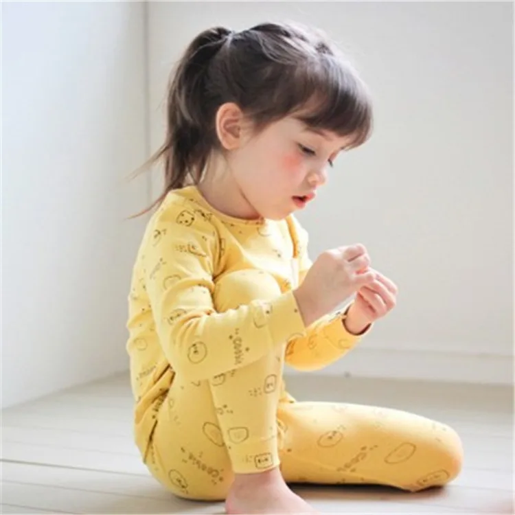 cake yellow Г. Детские пижамы; осенняя одежда для сна для мальчиков и девочек; одежда для сна; одежда для малышей; пижамные комплекты с рисунками животных; хлопковые детские пижамы - Цвет: cake yellow
