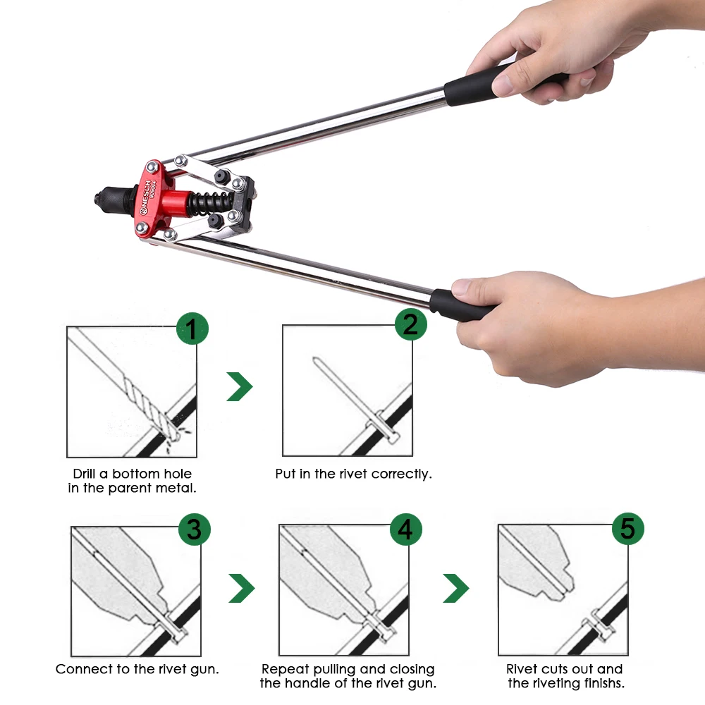 16 "ручной заклепочник пистолет экономящий руки клепальщик высокого качества промышленный Клепальный Инструмент ручной инструмент