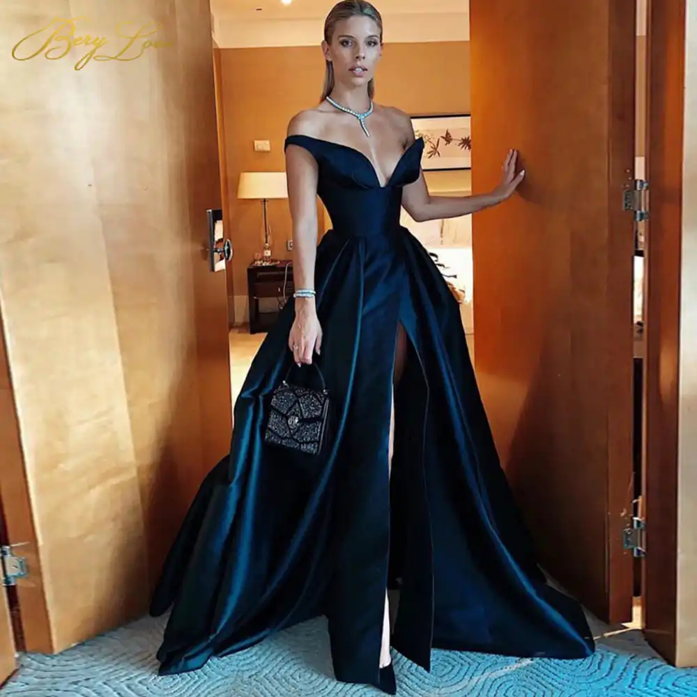 black evening dress formal gown