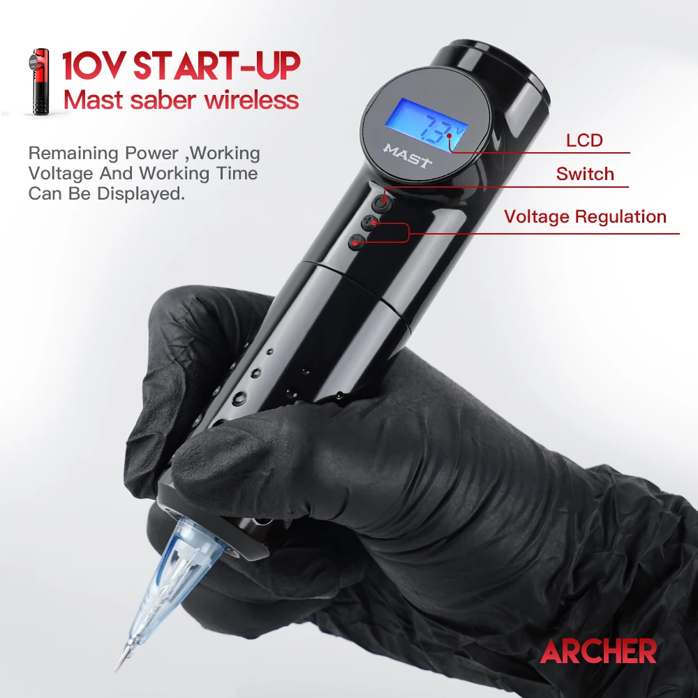 DragonHawk Mast Tattoo Machine Wireless Battery LED Display Permanent Makeup Pen Rotary Supplies | Красота и здоровье