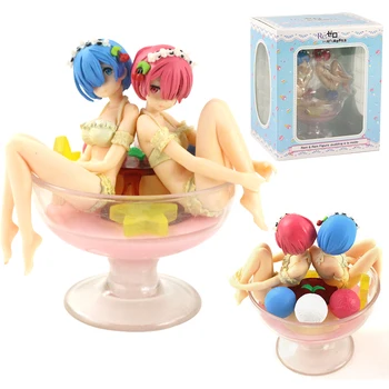 

12cm Re : Life in a Different World from Zero Rem & Ram Glass Sexy Girl Doll PVC Action Figure Model Toys