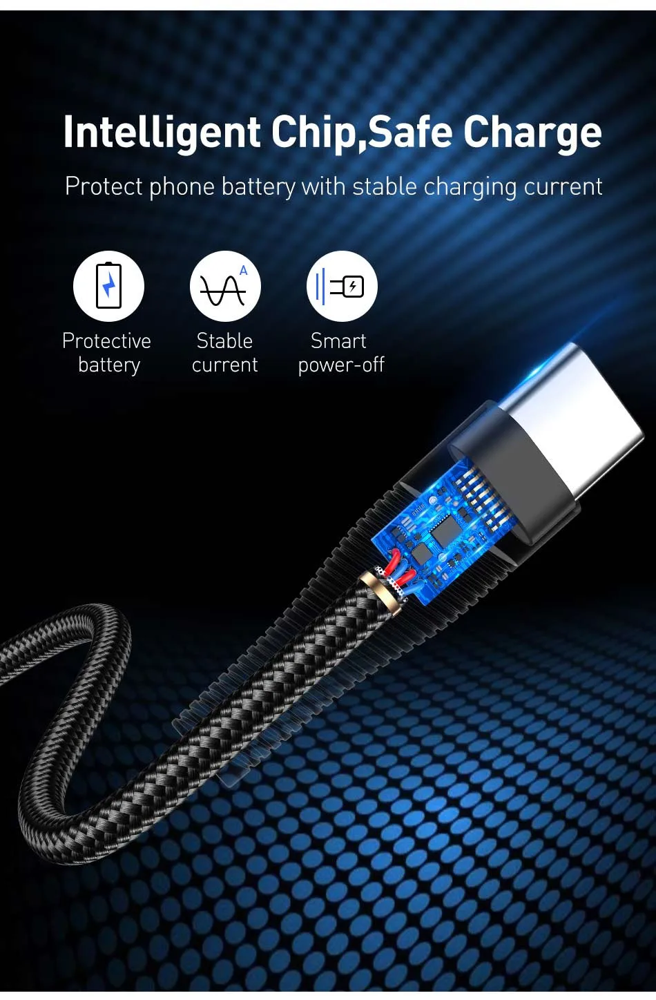 USLION USB Type C Cable For Samsung Galaxy A50 S10 S9 S8 Huawei P30 3.1 Fast Charging Charger For Xiaomi Redmi Note 7 Data Cord