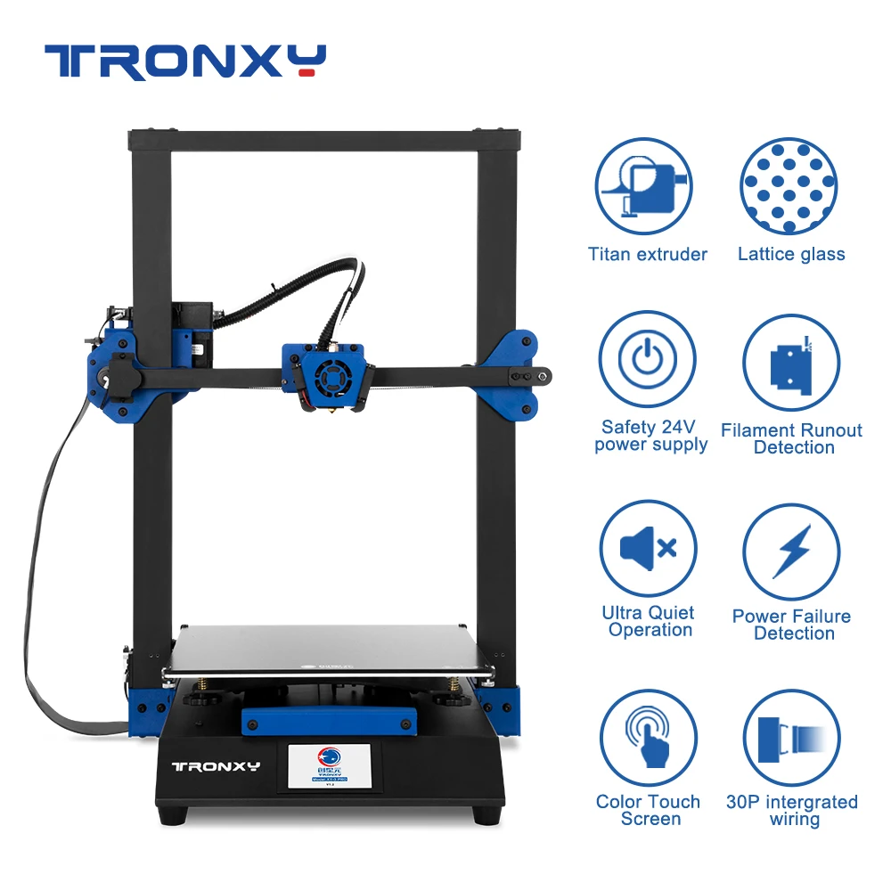 Tronxy Xy-3 Pro 24V Potenza 3D Stampante Kit Fai Da Te Con Reticolo Vetro Dimensione Hotbed 300*300Mm E Riprendi Interruzione Di Corrente Stampa 3D Dr