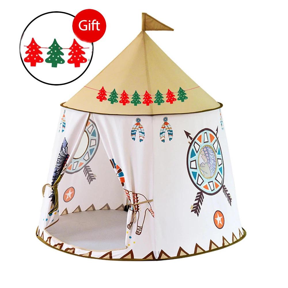 Детская складная палатка Tipi для детей, Детский игровой домик, вигвам, Замок принцессы, вигвам, Детская палатка с флагом, детская комната, игрушка