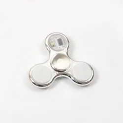 Colorful LED Luminous Fidget Spinner - Glow-in-the-Dark Stress Relief Toy (Silver)