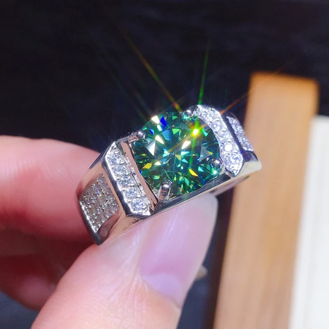 Green Diamond Ring Men