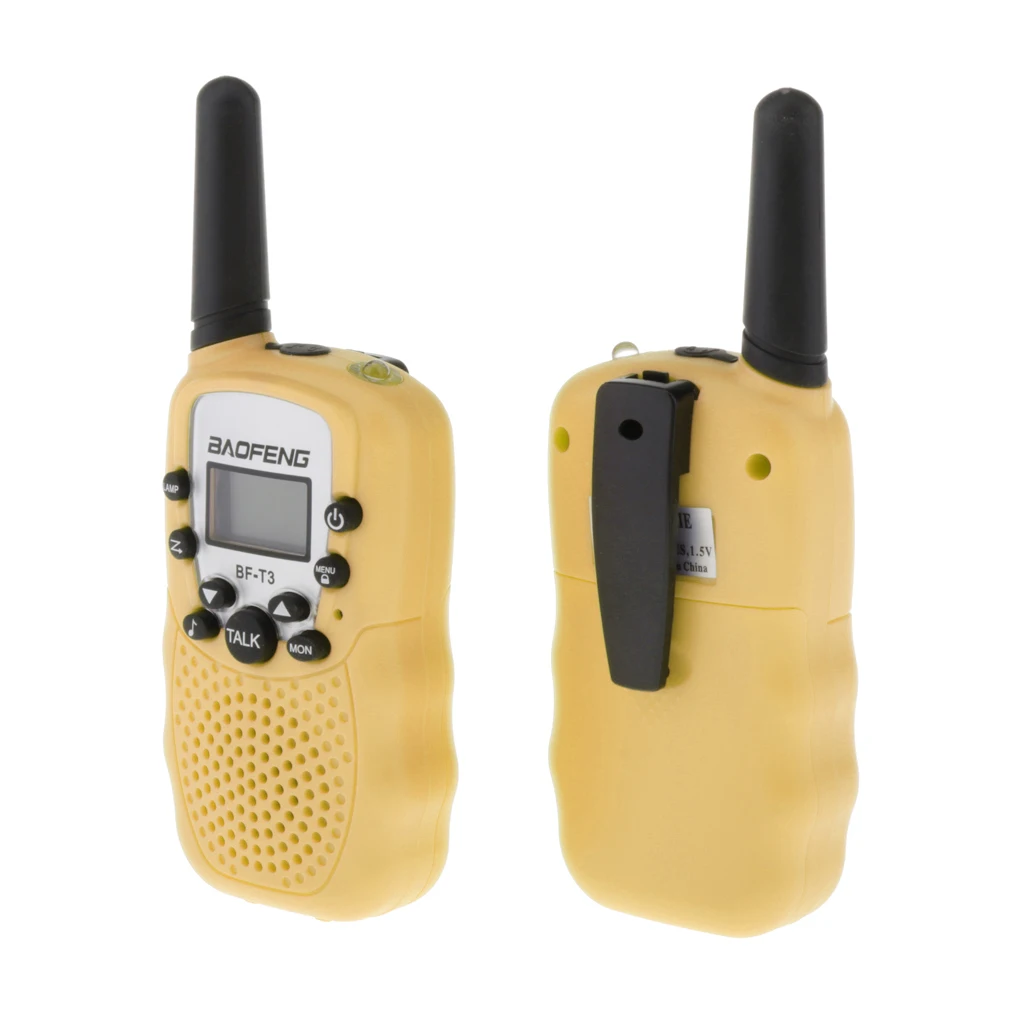 BaoFeng 2Pcs/set BF-T3 UHF462-467MHz Kids Walkie Talkie 22 Channels for Children Gift for Kids Radio Kid Walkie Talkie+Belt Clip