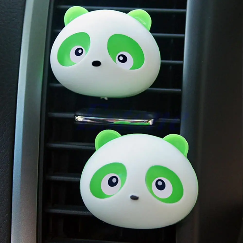 2x Авто приборной панели освежитель воздуха blink Panda Духи Диффузор горячий предмет для автомобиля F42B - Цвет: Светло-зеленый