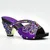 Purple shoes only Комплект из итальянских женских туфель и сумочки желтого цвета, украшенных стразами; комплект из свадебной обуви и сумочки в нигерийском стиле - Цвет: Purple shoes only