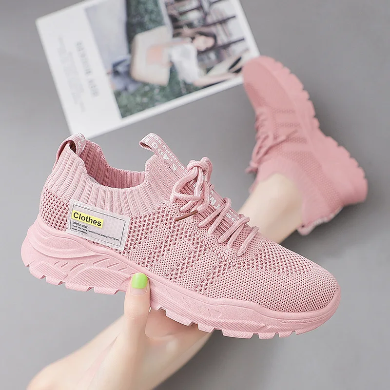 

Autumn New Style Flat Heel Fly Woven Breathable Lace-up Shoes Student Casual Sports Shoes Thick Bottomed Anti-slip WOMEN'S Shoes