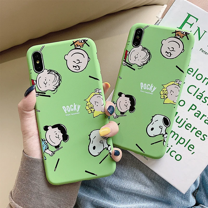 

For Samsung S7 edge S8 S9 S10 E Plus Note8 Note9 Cute Cartoon Snoopy Mobile Phone Fitted Case Super Thin TPU Silicone Protector