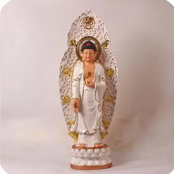 

COPPER STATUE Western three saints Buddha 88cm white clothes household worship backlit resin glass fiber reinforced plastic Amit