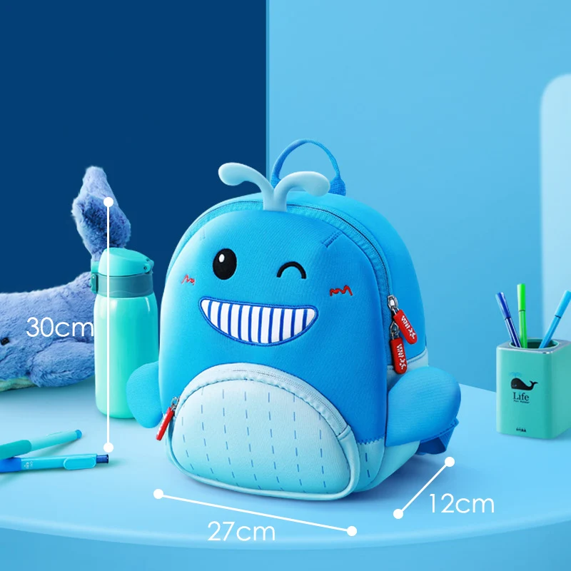 Whale Розовый 3D единорог школьные рюкзаки для девочек детский сад детские школьные рюкзаки с ручкой милые животные школьный рюкзак - Цвет: Whale