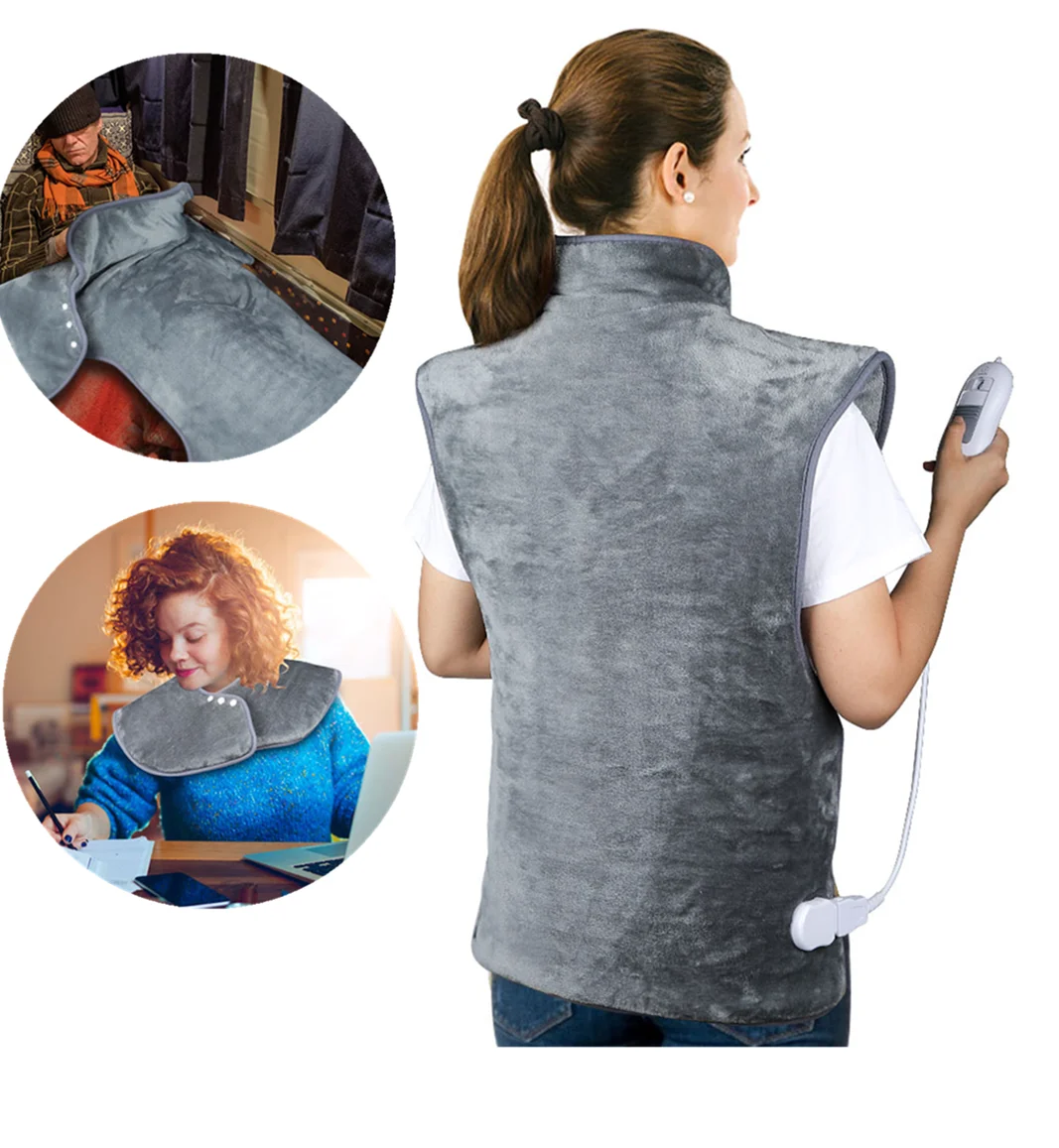 Ceny Elektryczne duże ocieplenie ogrzewanie szal Pad szyi powrót masowanie ogrzewanie Wrap regulowany poziom temperatury z automatycznym wyłączaniem