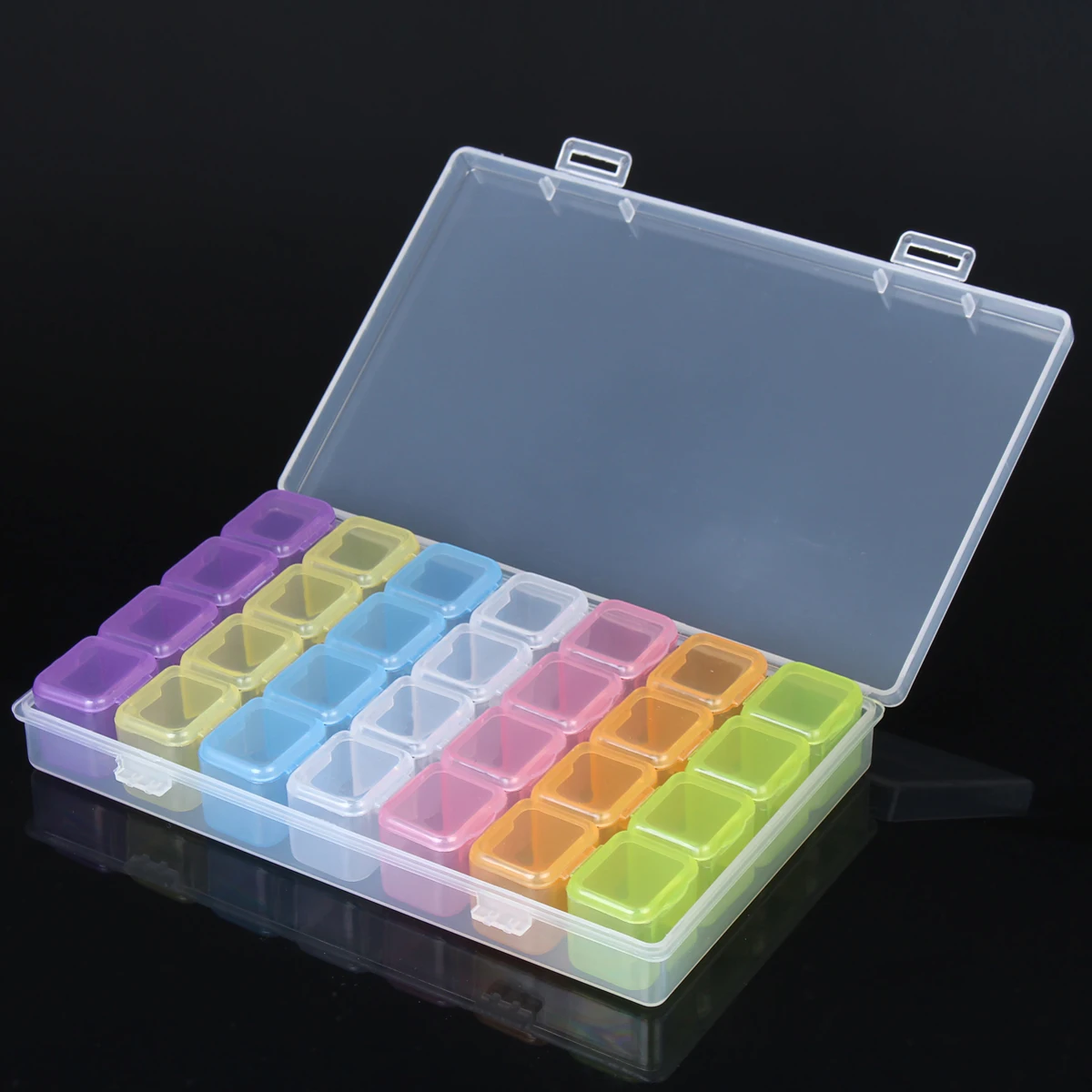 Monja дизайн ногтей прямоугольная полупрозрачная пластиковая коробка для хранения