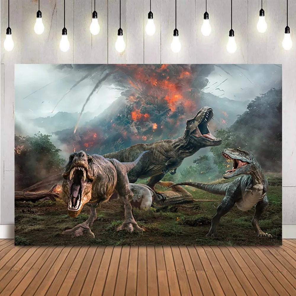 Dinosaur Photography backdrop Safari Birthday Party Decoration Forest Island Background for Photo Studio Kids Newborn | Электроника
