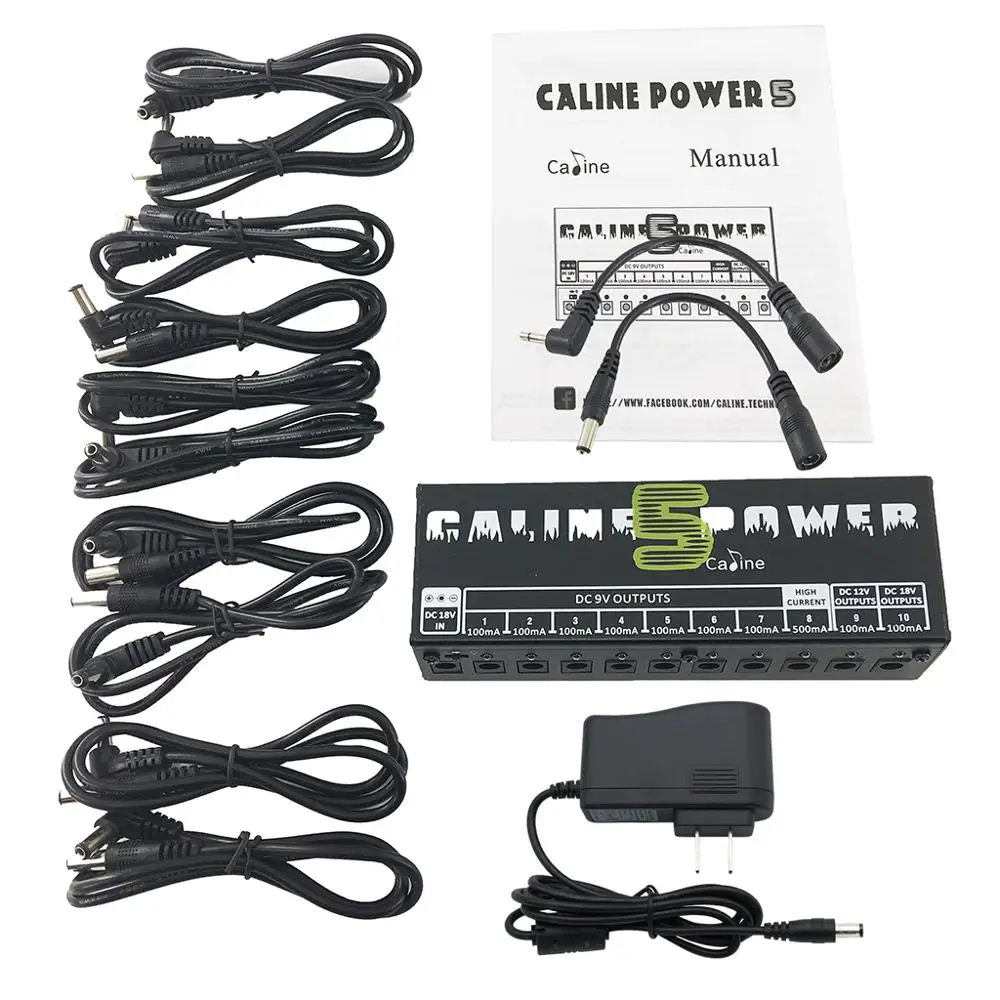 US Caline CP-05 источник питания 10 выходная мощность для 9 V, 12V или 18V гитары педаль эффектов - Цвет: US
