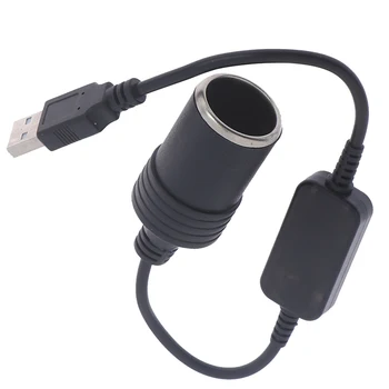 

Wired Converter Adapter Controller USB 5V to 12V Car Cigarette Lighter Socket Female Power Cord for Tachograph Power Bank Laptop