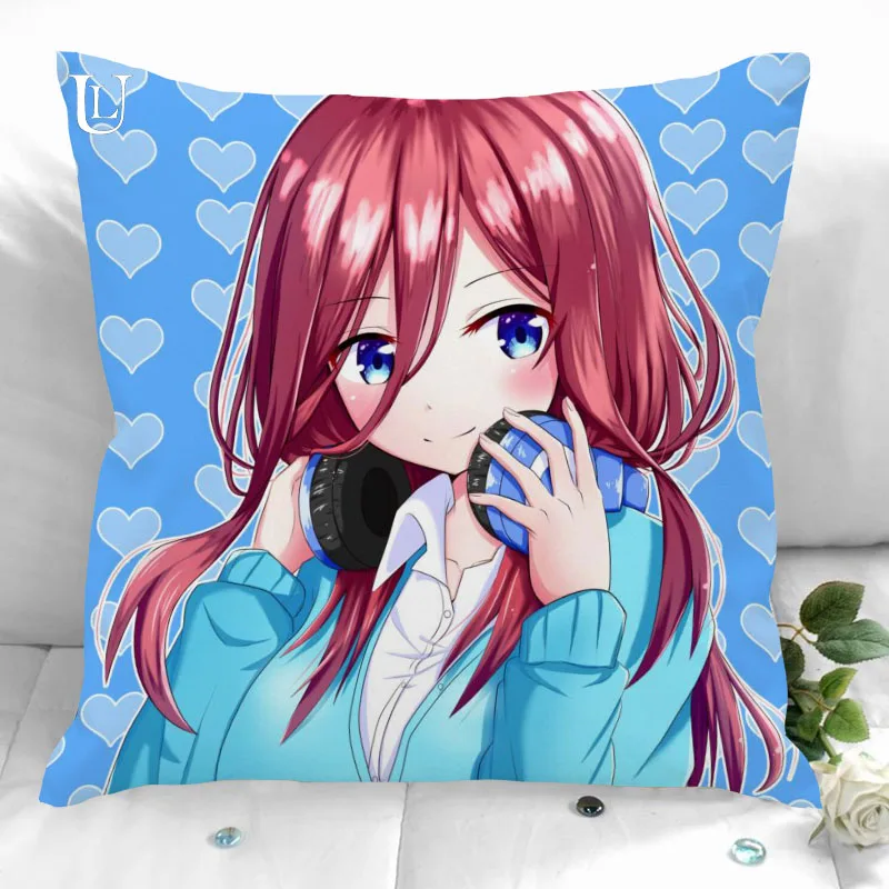 

New Custom Nakano Miku Pillowcases Printed Square Pillowcase Home Decorative Zipper Pillow Cover 35X35cm40X40cm(One Side)