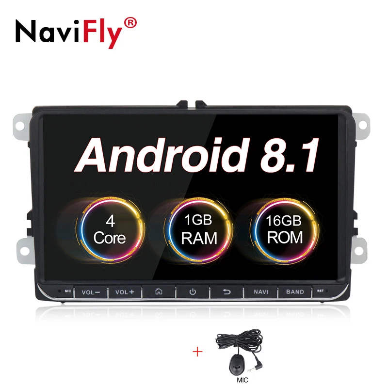 model Navifly Android 8,1 2Din автомобильный Радио Стерео gps плеер для Skoda Seat Volkswagen B6 B7 Passat golf Polo Passat CC автомобильный мультимедийный - Цвет: model