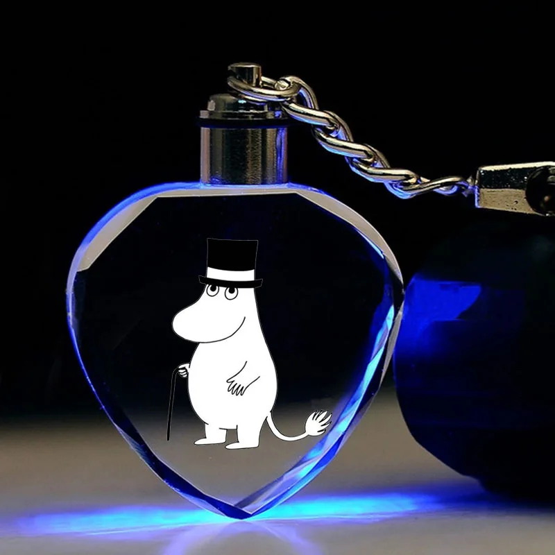 Аниме Snufkin Little My светодиодный брелок для ключей Snork maiden Милый Забавный красочный кристалл кулон мультфильм брелки porte clefs детская Подарочная игрушка