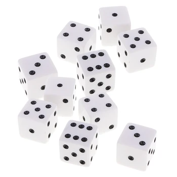 

10 Pieces Square 23mm D6 Dice With Dots For D \u0026 D RPG MTG Board Games