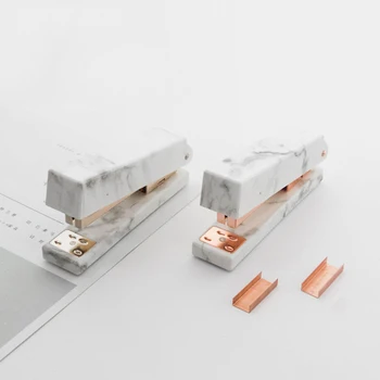 

Elegant Marble Pattern Stapler Heavy Duty Desktop Spring Powered Stapler Home Office NC99