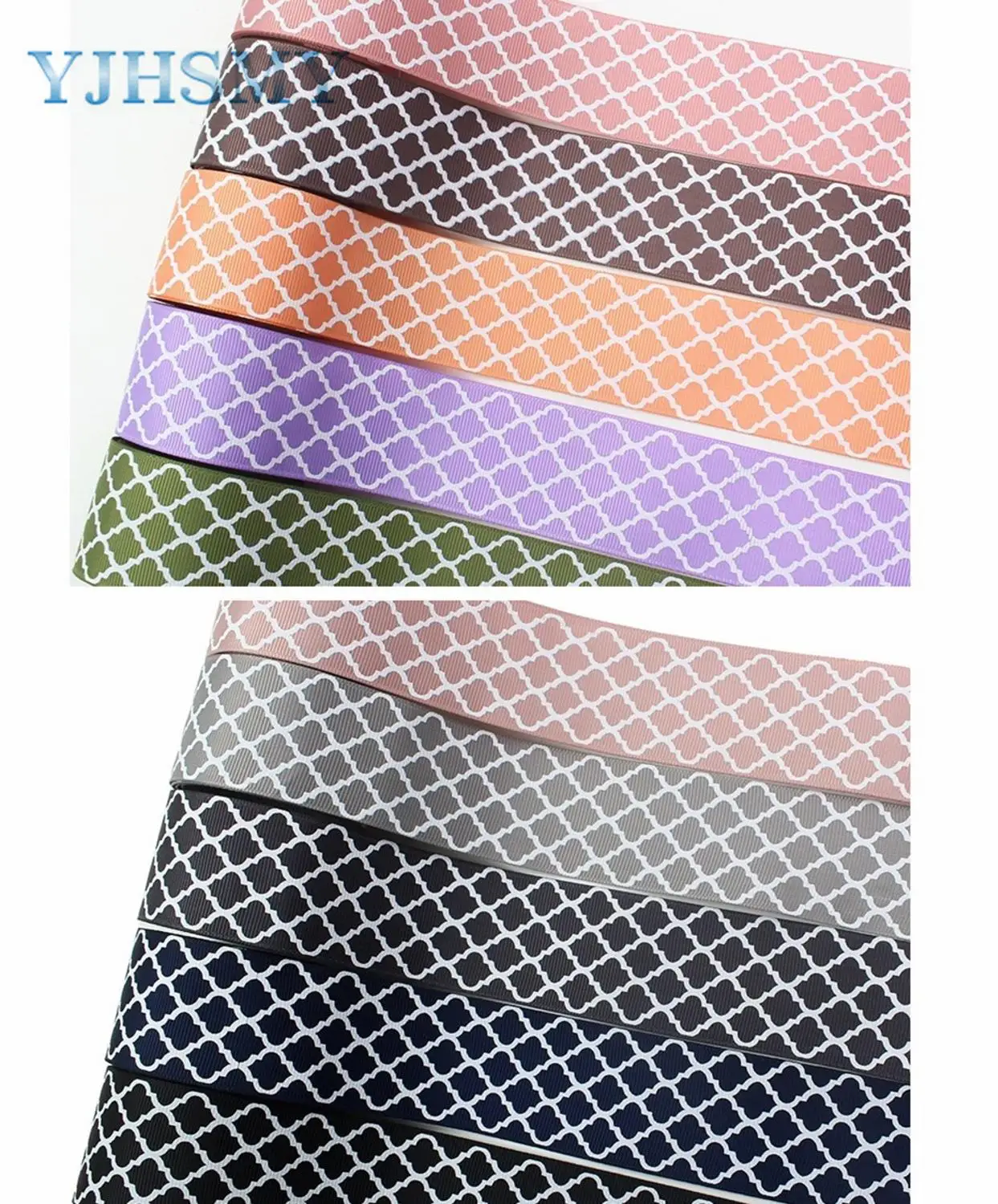 10 each one yards YJHSMY I-191121-2534, 38 мм, 10 ярдов красочные геометрические печатные корсажные ленты, одежда лук кепки DIY материалы для украшения - Цвет: 10 each one yards