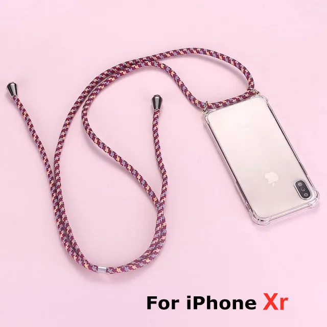 Xr (Red-Brown) Ремень шнур цепи чехол для телефона для iPhone XS X 11 лента Цепочки и ожерелья шнурки Мобильный обложка чехол для того, чтобы повесить для iPhone Xs X S крышка - Цвет: Xr (Red-Brown)