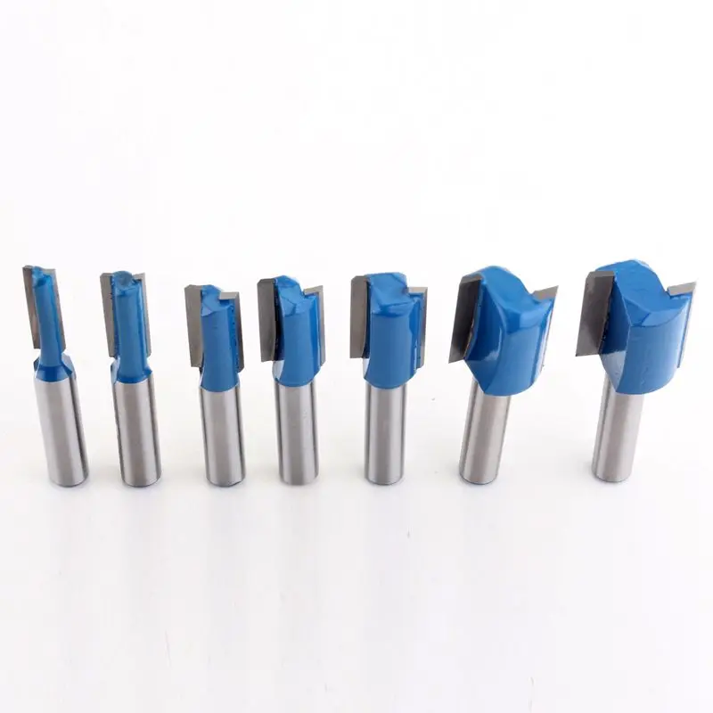 

7PC 8mm Shank high quality Straight/Dado Router Bit Set 6,8,10,12,14,18,20mm Diameter Wood Cutting Tool
