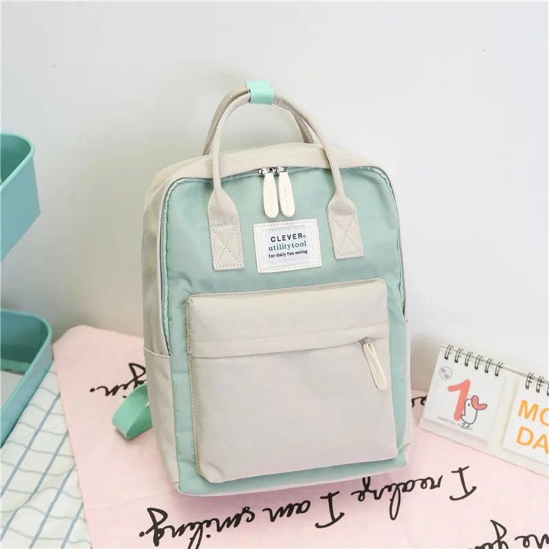 Милый Оксфорд модный рюкзак женский хит цвет рюкзак дизайн для девочек досуг путешествия школа простой личности багаж mochila - Цвет: grey-green
