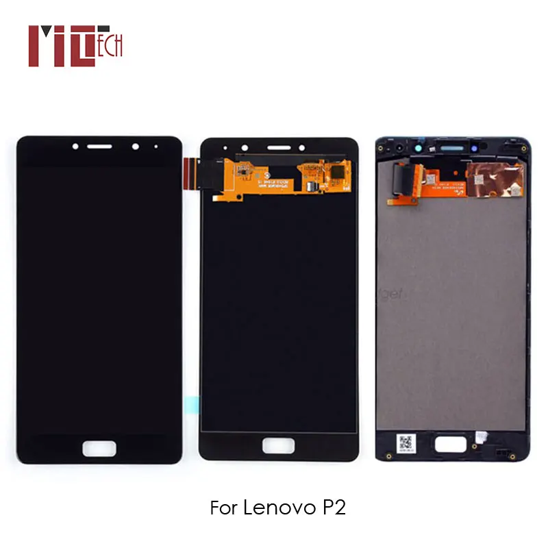 

LCD Display For Lenovo Vibe P2 P2c72 P2a42 Touch Screen Digitizer Full Assembly Replcement Black Gold No Frame 5.5