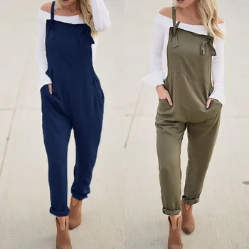 

ZANZEA 2020 Vintage Casual Overalls Women's Summer Jumpsuits Casual Harem Pants Female Strap Rompers Oversized Playsuits Rompers