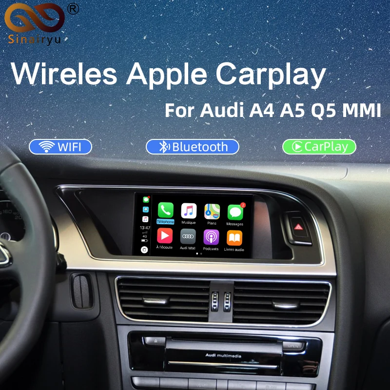Wireless Apple Carplay Android Auto Interface box For AUDI A4 A5 3G MMI system multimedia Original Screen Update