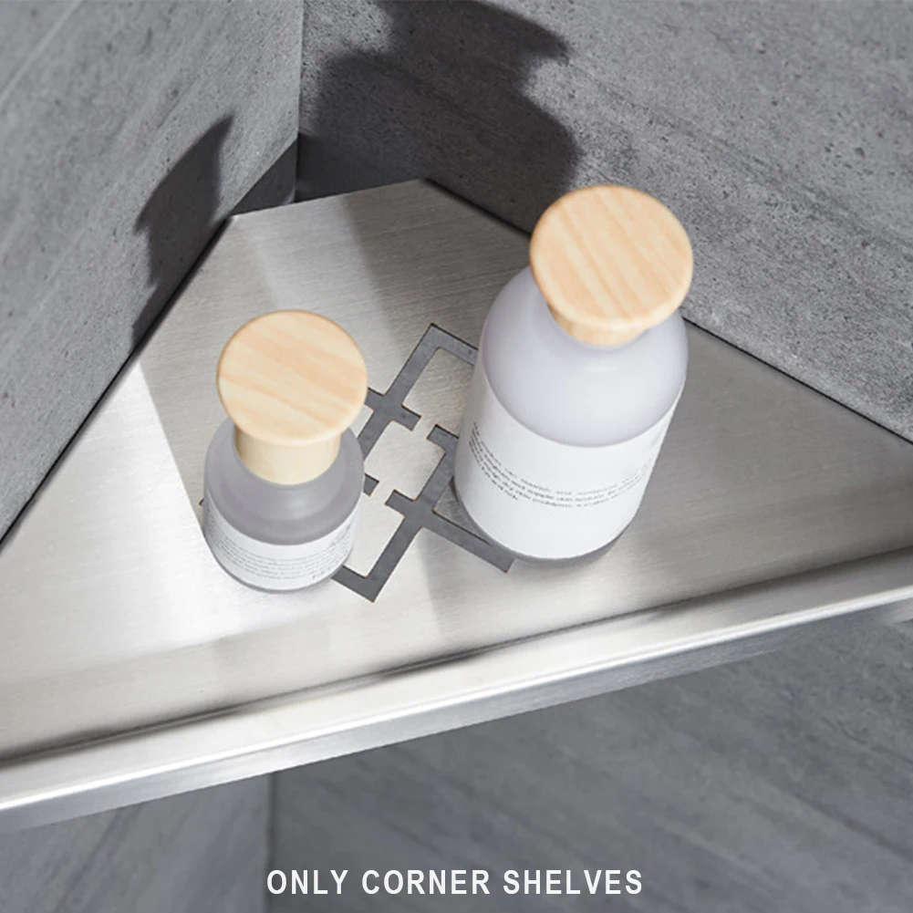 Waterproof Accessories Shower Screw Mounted Storage Corner Holder Bathroom Shelf Quick Drain Stainless Steel Kitchen Anti Rust