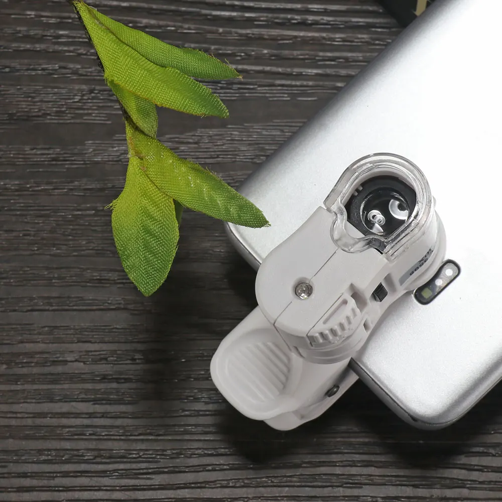 Универсальный 60X мобильный телефон Макрос микроскопа объектив зум Микро камера клип с светодиодный светильник телефон объектив для iphone samsung смартфон