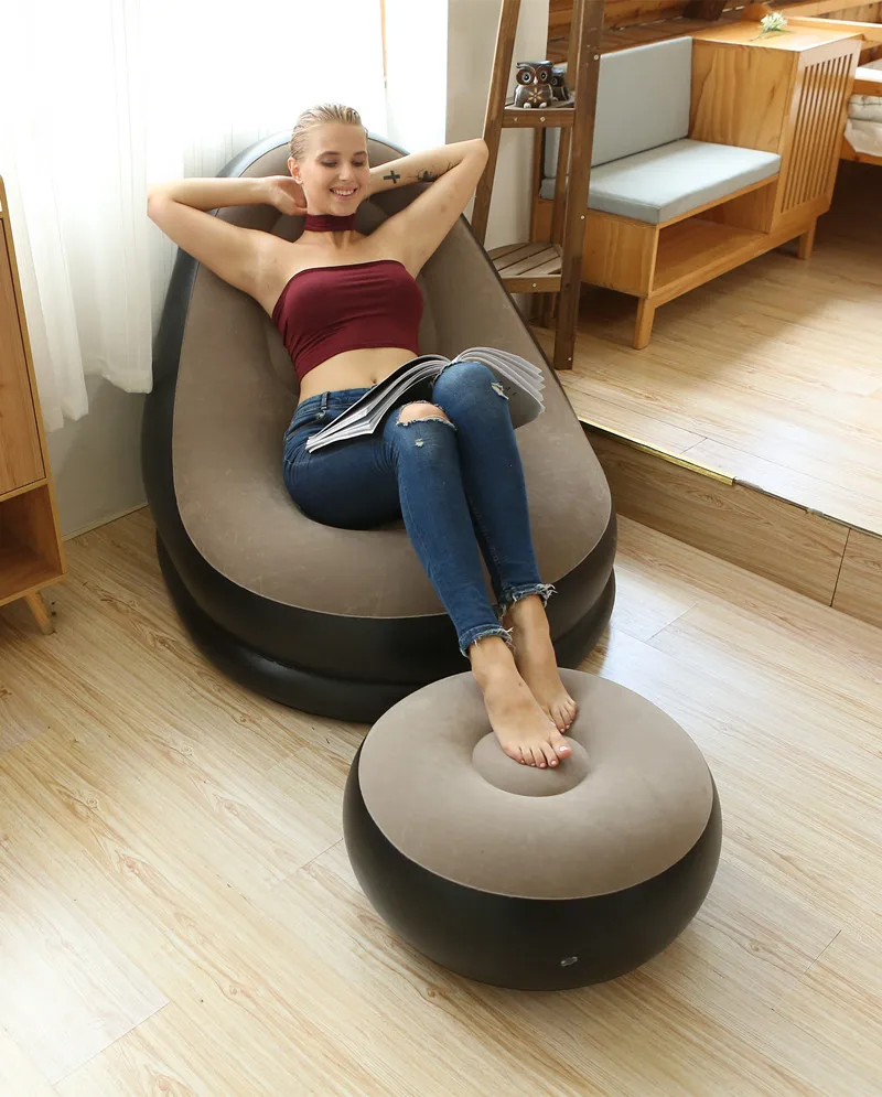 Inflatable pile coating sofa with pedal