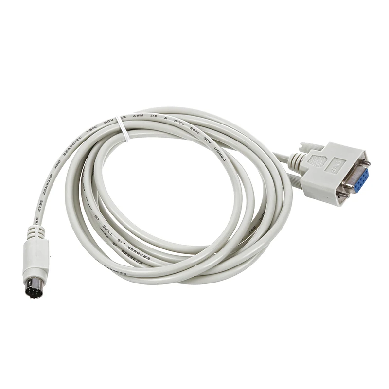 Кабель загрузки DB9P до 8P Mini Din RS232 белый 8 2 футов для PLC DVP EH|Компьютерные кабели и