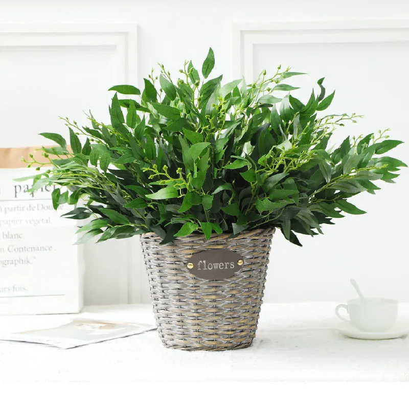

Fake Willow Jungle Bouquet Artificial Leaves for Wedding Backdrop Decoration Christmas Faux Foliage Vine Party Home Decor Plant