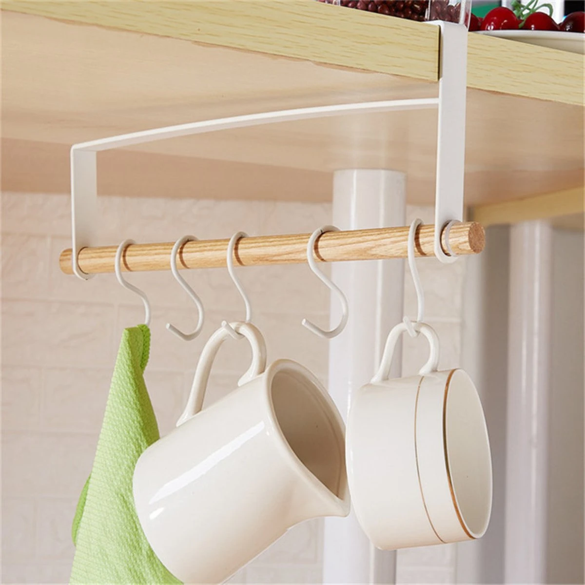 Kitchen Under Cabinet Towel Cup Paper Hanger Rack Organizer Storage Holder Shelf 