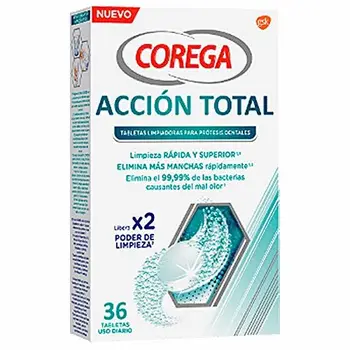 

COREGA Acción total tabletas limpiadoras prótesis dentales 30 tabletas