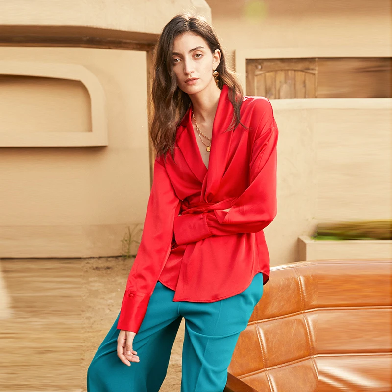[EAM] Women Red Bandage Split Joint Temperament