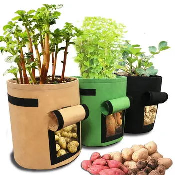 

1PC 4 Gallon/ 7 Gallon/ 10 Gallon Plant Grow Bags for Potato/Plant Container Non-Woven Aeration Fabric Pots with Handles