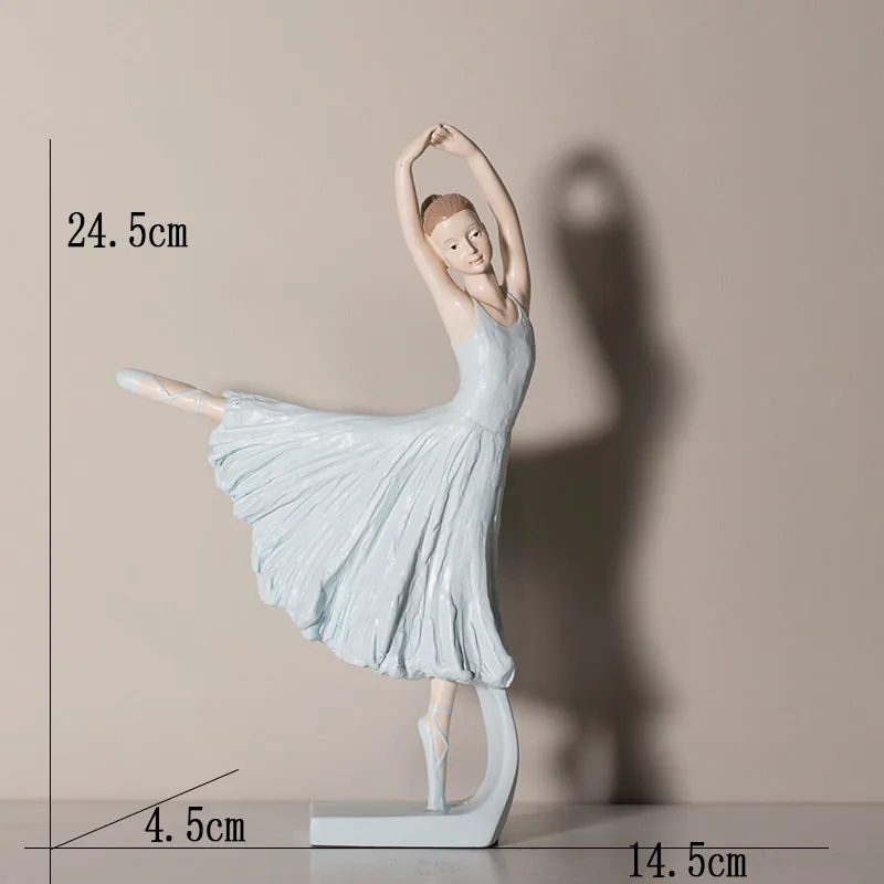 Cartoon Miniature Figurines Home Decor Cute Retro RefinedSimulation Resin Elegant Ballerina Decoration Living Room Ornament - Цвет: D