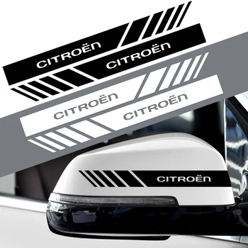 

2Pc Car Rearview Mirror decoration Sports Sticker Auto Decal For Citroen C1 C3 C4 C4L C5 C6 VTS C-ELYSEE Emblem accessories